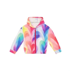 Sale French Terry Hooded Cardigan Printed Rainbow Heart - CaringForTots - Professional Baby and Children's Products | Caring for Growth, Caring for Every Moment