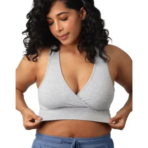 Outlet French Terry Racerback Nursing & Sleep Bra | Grey Heather - CaringForTots - Professional Baby and Children's Products | Caring for Growth, Caring for Every Moment