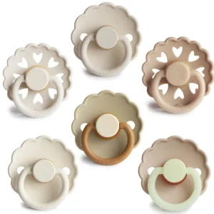 Online Frigg Natural Rubber Cinnamon Charm Pacifier 6-pack - CaringForTots - Professional Baby and Children's Products | Caring for Growth, Caring for Every Moment