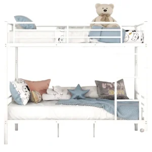 Shop All | Full Over Full Metal Bunk Bed, White - CaringForTots - Professional Baby and Children's Products | Caring for Growth, Caring for Every Moment