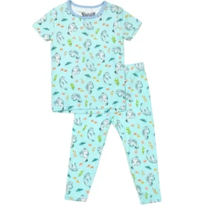 Cheap Get Your Float On Manatees Short Sleeve Pajama Set (2t-12y) - CaringForTots - Professional Baby and Children's Products | Caring for Growth, Caring for Every Moment