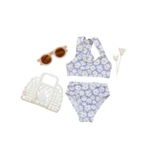Online Girl's Basic Bikini | Purple Floral - CaringForTots - Professional Baby and Children's Products | Caring for Growth, Caring for Every Moment