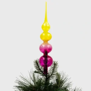 New Glass Bubble Ombre Tree Topper, Pink And Citrine - CaringForTots - Professional Baby and Children's Products | Caring for Growth, Caring for Every Moment
