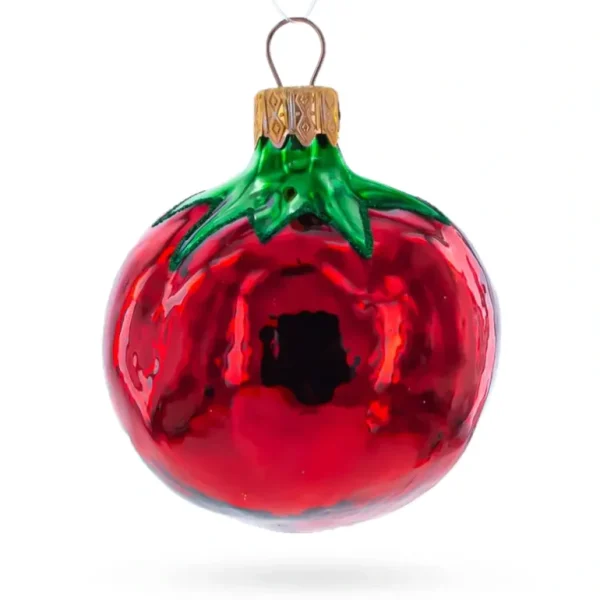 Shop All | Glittered Shiny Tomato Glass Christmas Ornament - CaringForTots - Professional Baby and Children's Products | Caring for Growth, Caring for Every Moment