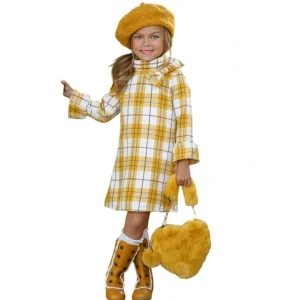 Sale Golden Girl Marigold Flannel Dress - CaringForTots - Professional Baby and Children's Products | Caring for Growth, Caring for Every Moment