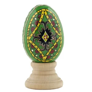 Best Sale Green Diamond Hand Painted Wooden Pysanky Easter Egg - CaringForTots - Professional Baby and Children's Products | Caring for Growth, Caring for Every Moment