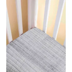 Store GREY BRUSHSTROKE FITTED CRIB SHEET - CaringForTots - Professional Baby and Children's Products | Caring for Growth, Caring for Every Moment