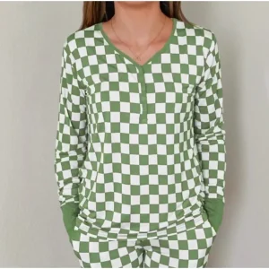 Clearance Grinch Checkers Womens Dream Top - CaringForTots - Professional Baby and Children's Products | Caring for Growth, Caring for Every Moment