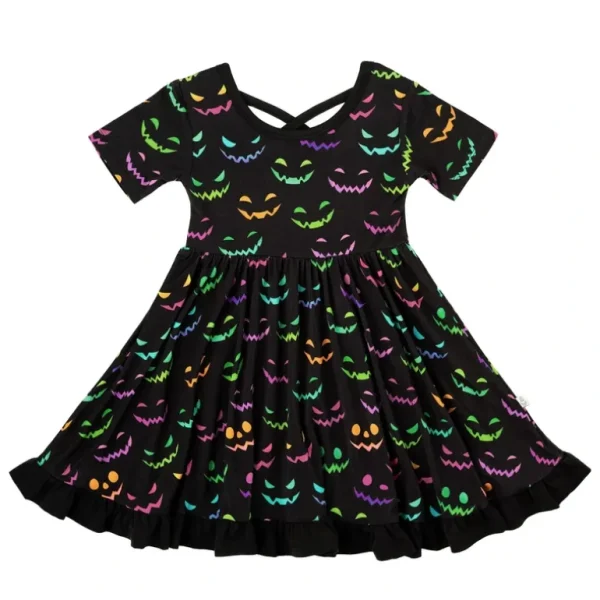Shop Halloween Night | Toddler & Girls Bamboo Ruffle Twirl Dress - CaringForTots - Professional Baby and Children's Products | Caring for Growth, Caring for Every Moment