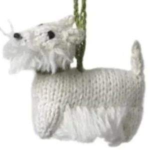 Cheap Hand Knit Alpaca Wool Christmas Ornament - Westie Dog - CaringForTots - Professional Baby and Children's Products | Caring for Growth, Caring for Every Moment