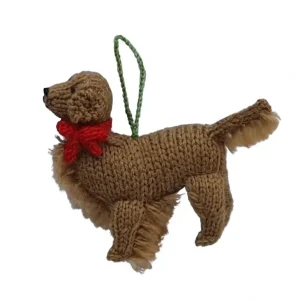 Store Hand Knit Golden Retriever Christmas Ornament - CaringForTots - Professional Baby and Children's Products | Caring for Growth, Caring for Every Moment