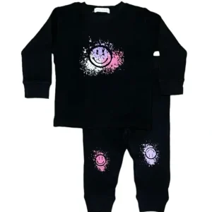 Hot Happy Graffiti Long Sleeve Tee Pant Set - Pink - CaringForTots - Professional Baby and Children's Products | Caring for Growth, Caring for Every Moment