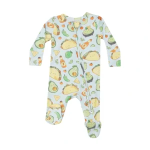 Flash Sale Happy Tacos Bamboo 2 Way Zipper Footie - CaringForTots - Professional Baby and Children's Products | Caring for Growth, Caring for Every Moment