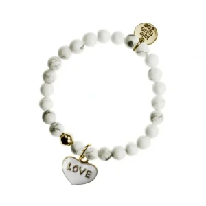 Hot Heart Love Charm Gemstone Stretch Bracelet - CaringForTots - Professional Baby and Children's Products | Caring for Growth, Caring for Every Moment