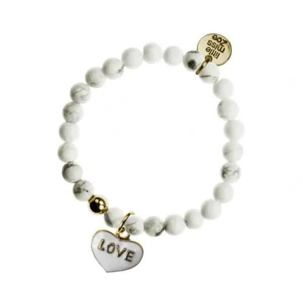 Hot Heart Love Charm Gemstone Stretch Bracelet - CaringForTots - Professional Baby and Children's Products | Caring for Growth, Caring for Every Moment