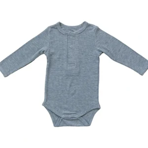 Flash Sale Heather Grey Bamboo Snap Long Sleeve Ribbed Bodysuit - CaringForTots - Professional Baby and Children's Products | Caring for Growth, Caring for Every Moment