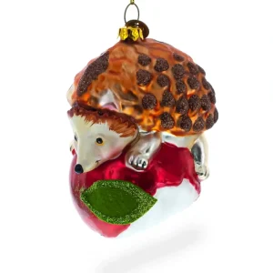 Flash Sale Hedgehog Savoring A Red Apple Blown Glass Christmas Ornament - CaringForTots - Professional Baby and Children's Products | Caring for Growth, Caring for Every Moment