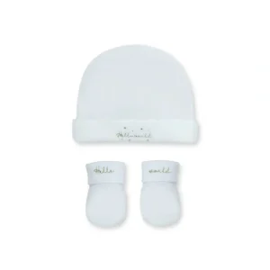 Online Hello World Pima Cotton Set X2, White - CaringForTots - Professional Baby and Children's Products | Caring for Growth, Caring for Every Moment
