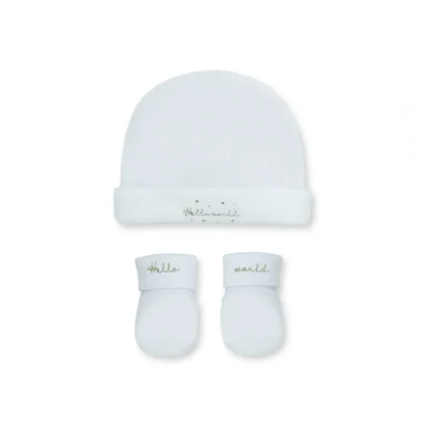 Online Hello World Pima Cotton Set X2, White - CaringForTots - Professional Baby and Children's Products | Caring for Growth, Caring for Every Moment