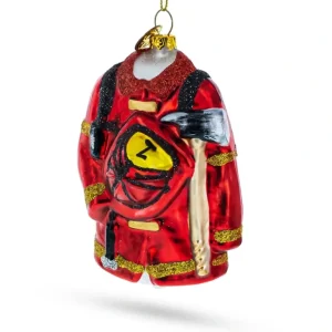Cheap Heroic Fireman Uniform - Blown Glass Christmas Ornament - CaringForTots - Professional Baby and Children's Products | Caring for Growth, Caring for Every Moment