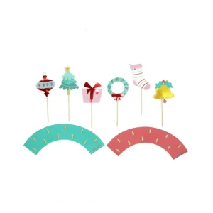 Shop Holly Jolly Christmas - Cupcake Toppers & Wrappers , 12 Ct - CaringForTots - Professional Baby and Children's Products | Caring for Growth, Caring for Every Moment