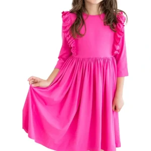 Hot Hot Pink Ruffle Twirl Dress - CaringForTots - Professional Baby and Children's Products | Caring for Growth, Caring for Every Moment