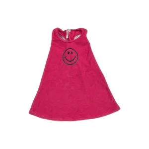 Sale Hot Pink Terry Racerback Emoji Tank Dress - CaringForTots - Professional Baby and Children's Products | Caring for Growth, Caring for Every Moment