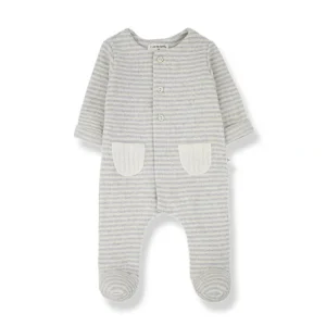 Shop All | 1+ in the family Adria Jumpsuit With Feet - Perla - CaringForTots - Professional Baby and Children's Products | Caring for Growth, Caring for Every Moment