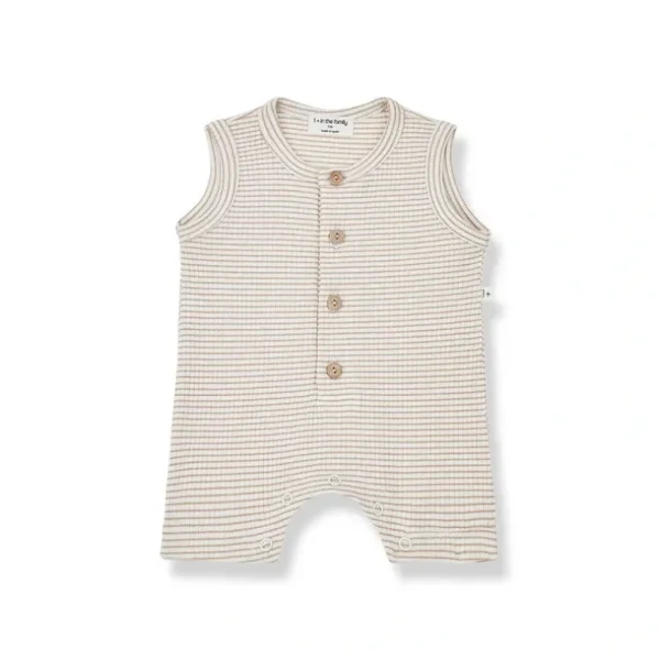 Shop All | 1+ in the family Pino Romper - Clay-Ivory - CaringForTots - Professional Baby and Children's Products | Caring for Growth, Caring for Every Moment
