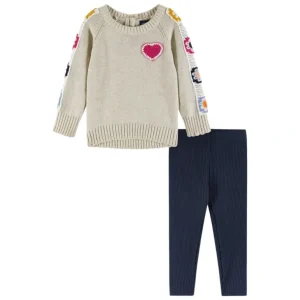 Sale Infant Crochet Floral Sleeve Tunic Sweater & Jegging Set | Heart & Flowers - CaringForTots - Professional Baby and Children's Products | Caring for Growth, Caring for Every Moment