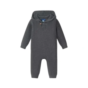 Store Infant Hooded Toggle Sweater Romper | Charcoal - CaringForTots - Professional Baby and Children's Products | Caring for Growth, Caring for Every Moment