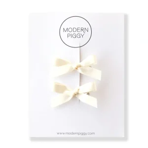 Best Sale Ivory | Mini Ribbon Bow Set - CaringForTots - Professional Baby and Children's Products | Caring for Growth, Caring for Every Moment