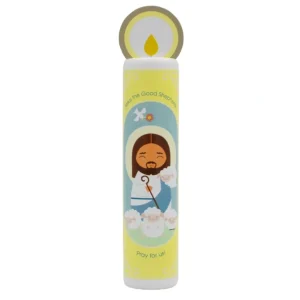 Best Sale Jesus Christ, The Good Shepherd (The Our Father) Wooden Prayer Candle - CaringForTots - Professional Baby and Children's Products | Caring for Growth, Caring for Every Moment