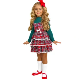 Clearance Jingle Belle Chic Turtleneck Top And Plaid Overall Dress - CaringForTots - Professional Baby and Children's Products | Caring for Growth, Caring for Every Moment