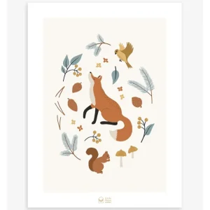 Best Sale Jro - Children's Poster - Fox In The Forest - CaringForTots - Professional Baby and Children's Products | Caring for Growth, Caring for Every Moment