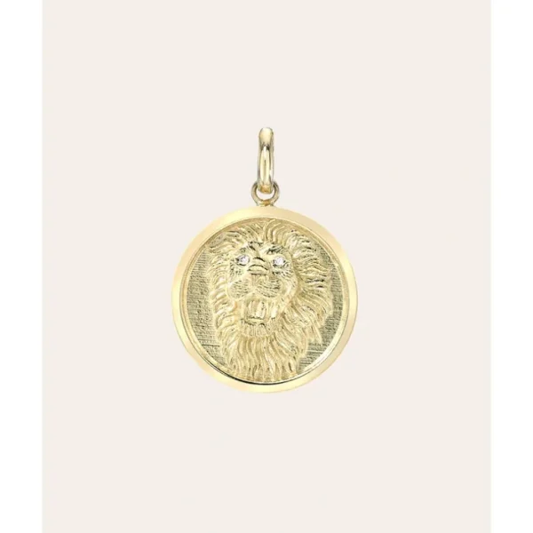 Shop All | 14k Gold And Diamond Lion Medallion Pendant - CaringForTots - Professional Baby and Children's Products | Caring for Growth, Caring for Every Moment