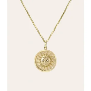 Shop All | 14k Gold Diamond Sun Medallion Necklace - CaringForTots - Professional Baby and Children's Products | Caring for Growth, Caring for Every Moment