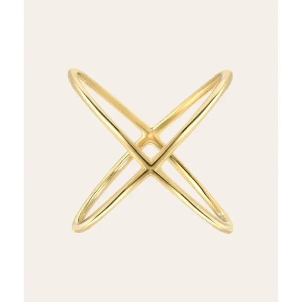 Shop All | 14k Gold Large X Ring - CaringForTots - Professional Baby and Children's Products | Caring for Growth, Caring for Every Moment