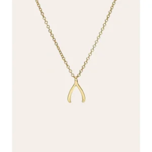 Shop All | 14k Gold Mini Wishbone Necklace - CaringForTots - Professional Baby and Children's Products | Caring for Growth, Caring for Every Moment