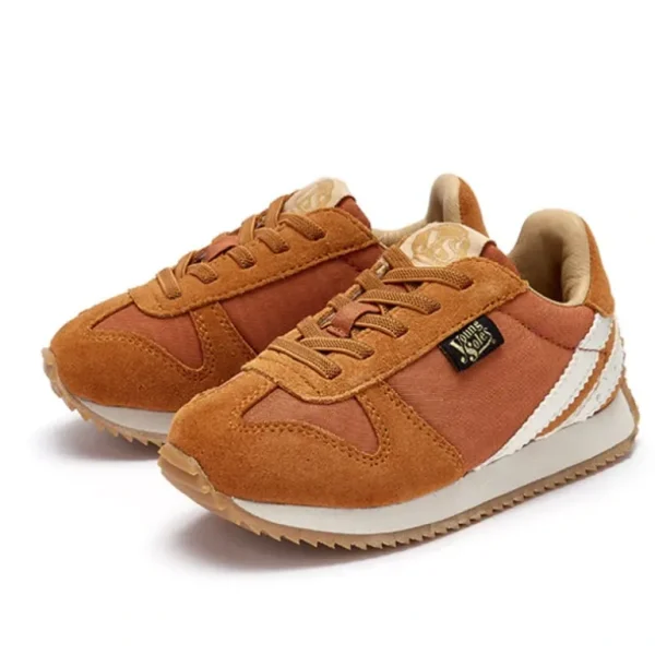 Cheap Keegan Kids Sneaker Orange Rust Textile and Suede - CaringForTots - Professional Baby and Children's Products | Caring for Growth, Caring for Every Moment