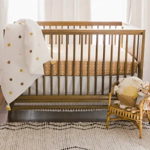 New Kendi Crib Fitted Sheet Copper Dash - CaringForTots - Professional Baby and Children's Products | Caring for Growth, Caring for Every Moment