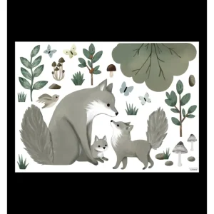 Shop Kharu - Wall Decals Murals - The Fox Family - CaringForTots - Professional Baby and Children's Products | Caring for Growth, Caring for Every Moment