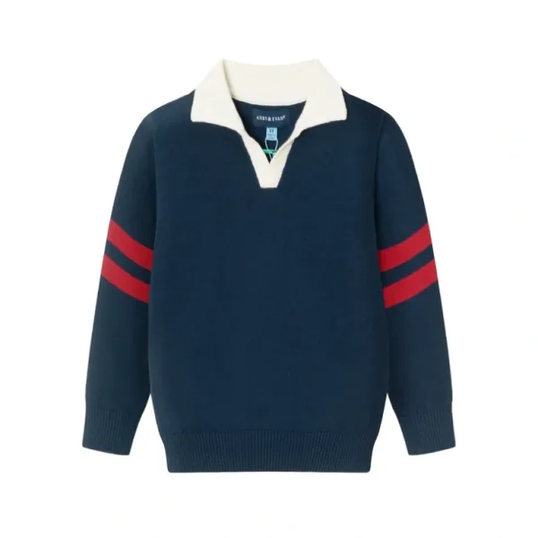 Flash Sale Kids Collared Sweater | Navy - CaringForTots - Professional Baby and Children's Products | Caring for Growth, Caring for Every Moment