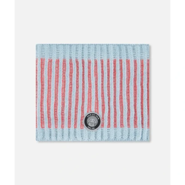 Sale Knit Neckwarmer Air Blue And Coral by Deux par Deux - CaringForTots - Professional Baby and Children's Products | Caring for Growth, Caring for Every Moment
