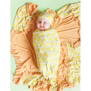 Store Lemon Blossoms Dream Swaddle & Beanie - CaringForTots - Professional Baby and Children's Products | Caring for Growth, Caring for Every Moment