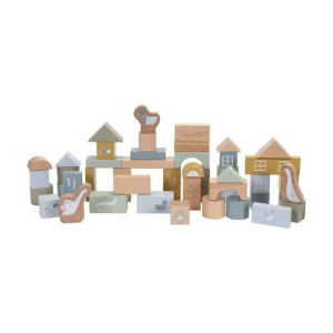 Outlet Little Dutch Wooden Building Blocks - Blue - CaringForTots - Professional Baby and Children's Products | Caring for Growth, Caring for Every Moment
