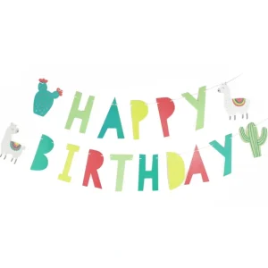 Cheap Llama And Cactus Birthday Banner - CaringForTots - Professional Baby and Children's Products | Caring for Growth, Caring for Every Moment