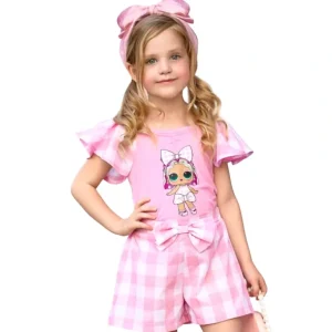 Outlet L.o.l. Surprise! Cheery Cherry Pink Gingham Short Set - CaringForTots - Professional Baby and Children's Products | Caring for Growth, Caring for Every Moment