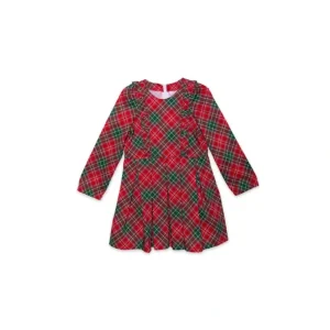 Sale Long Sleeve Ruffle Dress In Plaid - CaringForTots - Professional Baby and Children's Products | Caring for Growth, Caring for Every Moment