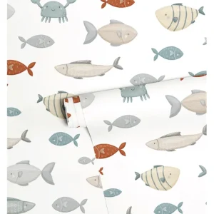 Flash Sale Lotan - Children's Wallpaper - Fish In The Sea - CaringForTots - Professional Baby and Children's Products | Caring for Growth, Caring for Every Moment